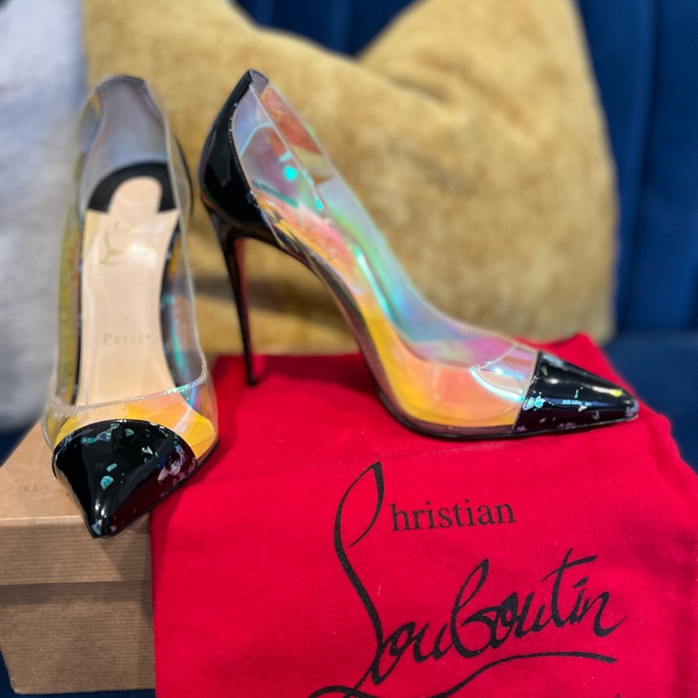 Christian Louboutin Debout 100 Disco PVC Pump Heels